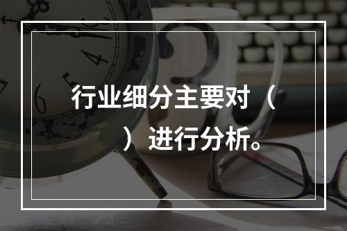 行业细分主要对（　　）进行分析。