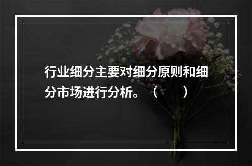 行业细分主要对细分原则和细分市场进行分析。（　　）