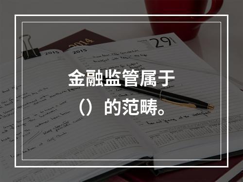 金融监管属于（）的范畴。