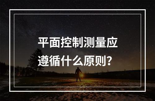 平面控制测量应遵循什么原则？