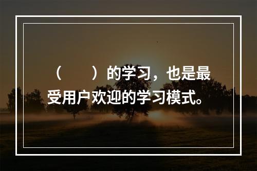 （　　）的学习，也是最受用户欢迎的学习模式。