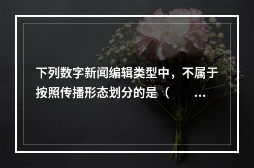 下列数字新闻编辑类型中，不属于按照传播形态划分的是（　　）。