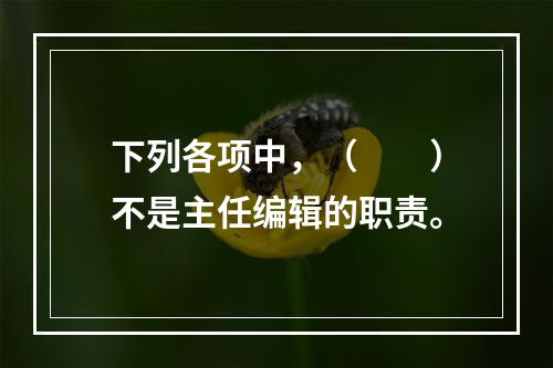 下列各项中，（　　）不是主任编辑的职责。