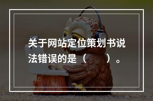 关于网站定位策划书说法错误的是（　　）。