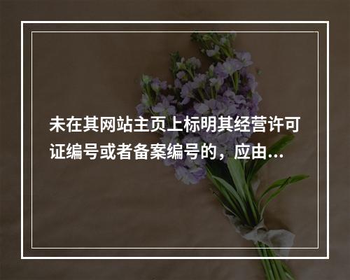 未在其网站主页上标明其经营许可证编号或者备案编号的，应由省、