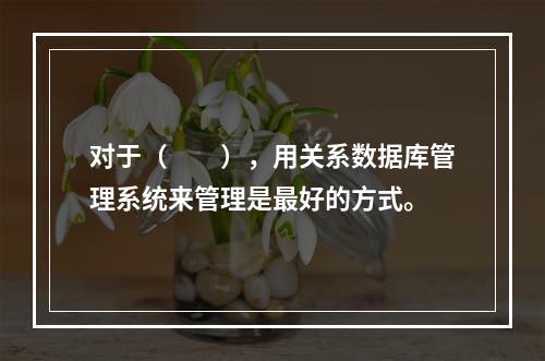 对于（　　），用关系数据库管理系统来管理是最好的方式。