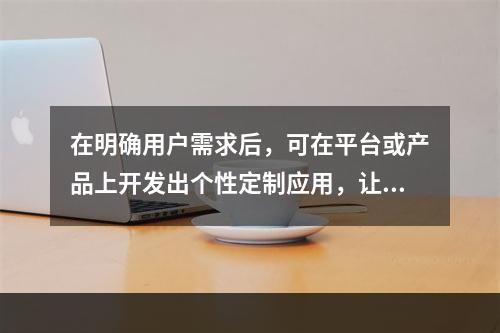 在明确用户需求后，可在平台或产品上开发出个性定制应用，让用户