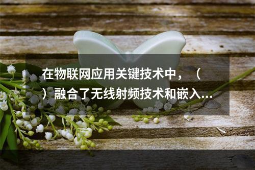 在物联网应用关键技术中，（　　）融合了无线射频技术和嵌入式技