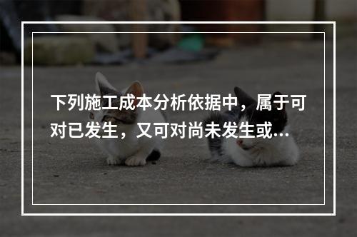 下列施工成本分析依据中，属于可对已发生，又可对尚未发生或正在