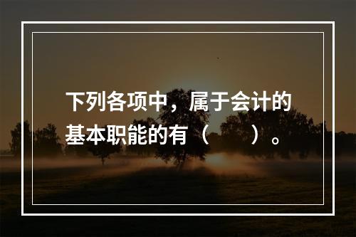 下列各项中，属于会计的基本职能的有（　　）。