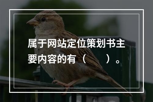 属于网站定位策划书主要内容的有（　　）。