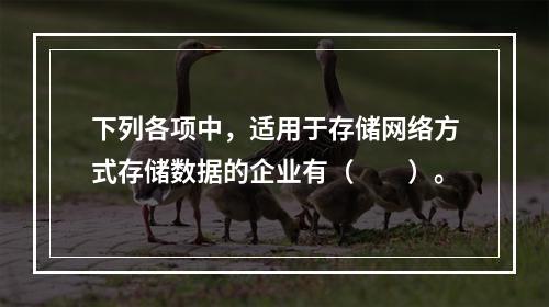 下列各项中，适用于存储网络方式存储数据的企业有（　　）。