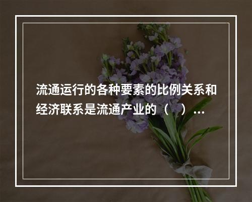 流通运行的各种要素的比例关系和经济联系是流通产业的（　）。