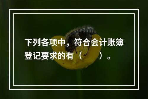 下列各项中，符合会计账簿登记要求的有（　　）。