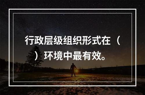 行政层级组织形式在（　）环境中最有效。