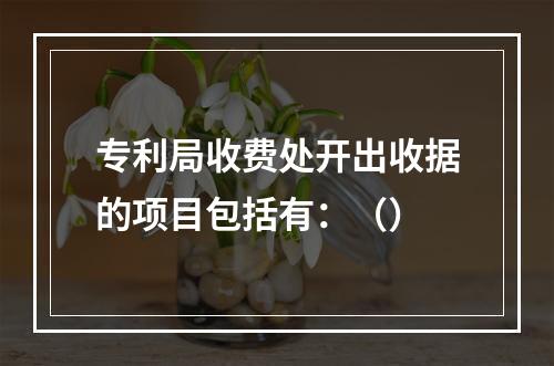 专利局收费处开出收据的项目包括有：（）