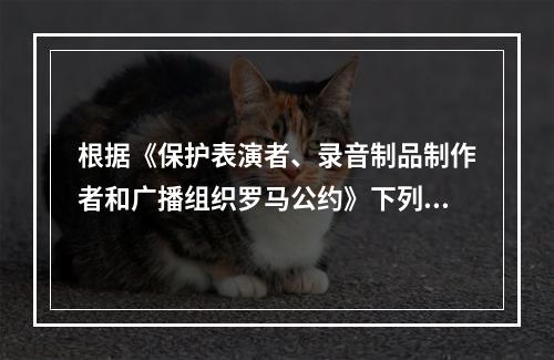 根据《保护表演者、录音制品制作者和广播组织罗马公约》下列哪些