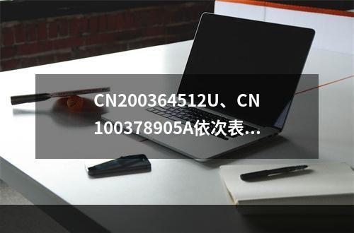 CN200364512U、CN100378905A依次表示（