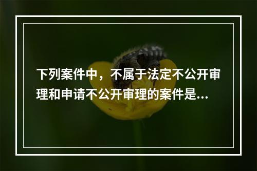 下列案件中，不属于法定不公开审理和申请不公开审理的案件是（）