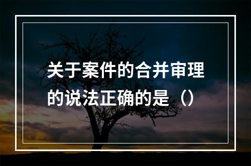 关于案件的合并审理的说法正确的是（）