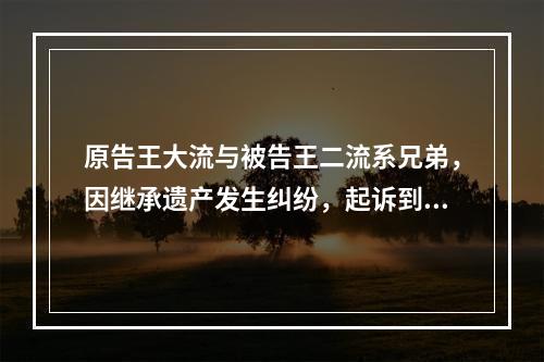 原告王大流与被告王二流系兄弟，因继承遗产发生纠纷，起诉到法院