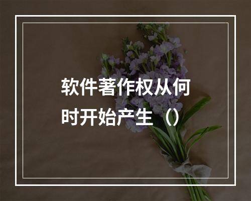 软件著作权从何时开始产生（）