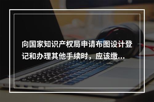 向国家知识产权局申请布图设计登记和办理其他手续时，应该缴纳的