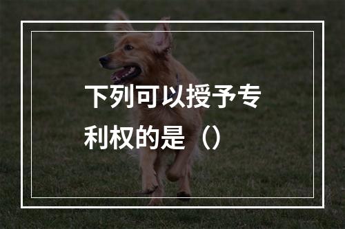 下列可以授予专利权的是（）