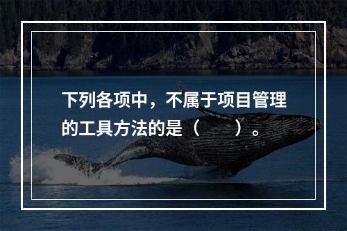 下列各项中，不属于项目管理的工具方法的是（　　）。