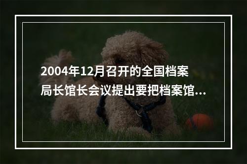 2004年12月召开的全国档案局长馆长会议提出要把档案馆真正