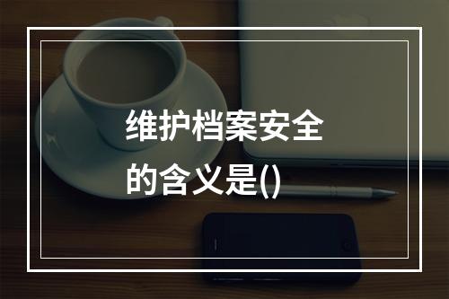 维护档案安全的含义是()