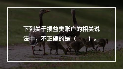 下列关于损益类账户的相关说法中，不正确的是（　　）。