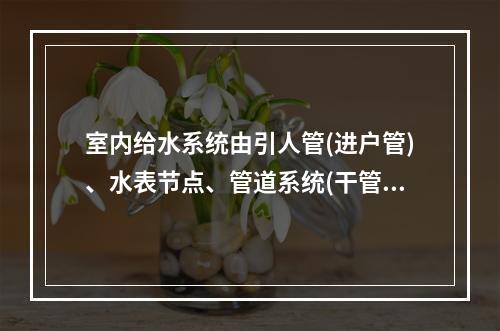 室内给水系统由引人管(进户管)、水表节点、管道系统(干管、立