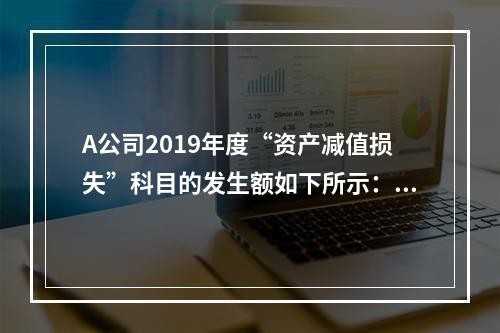 A公司2019年度“资产减值损失”科目的发生额如下所示：存货