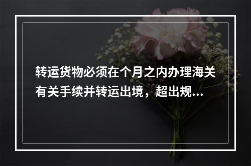 转运货物必须在个月之内办理海关有关手续并转运出境，超出规定期