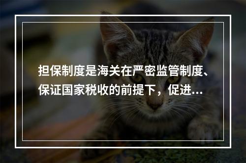 担保制度是海关在严密监管制度、保证国家税收的前提下，促进对外