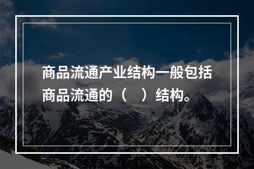 商品流通产业结构一般包括商品流通的（　）结构。