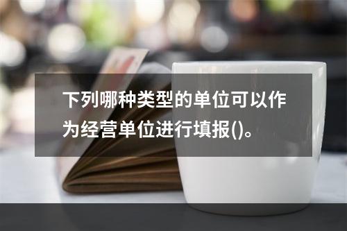 下列哪种类型的单位可以作为经营单位进行填报()。