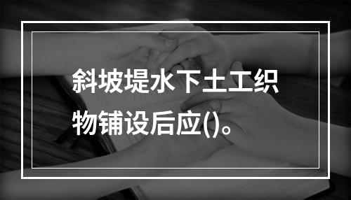 斜坡堤水下土工织物铺设后应()。