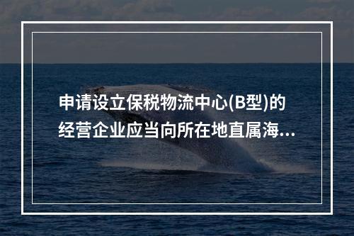 申请设立保税物流中心(B型)的经营企业应当向所在地直属海关提