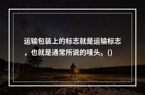 运输包装上的标志就是运输标志，也就是通常所说的唛头。()