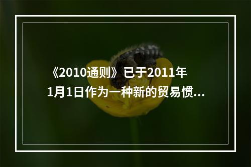 《2010通则》已于2011年1月1日作为一种新的贸易惯例正