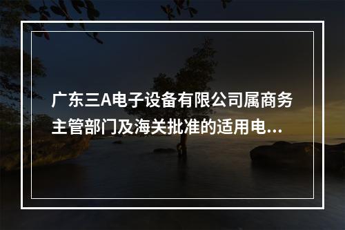 广东三A电子设备有限公司属商务主管部门及海关批准的适用电子账