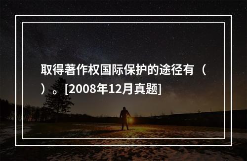 取得著作权国际保护的途径有（）。[2008年12月真题]