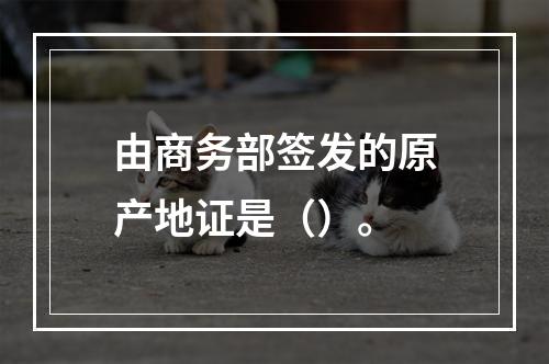 由商务部签发的原产地证是（）。