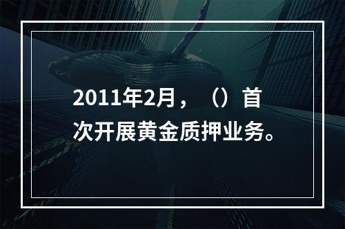 2011年2月，（）首次开展黄金质押业务。