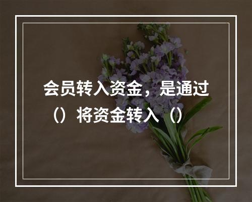 会员转入资金，是通过（）将资金转入（）