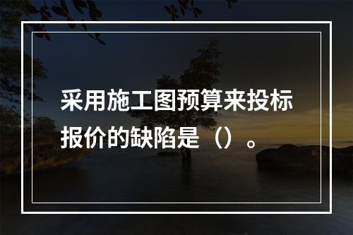 采用施工图预算来投标报价的缺陷是（）。