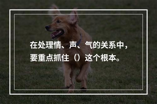 在处理情、声、气的关系中，要重点抓住（）这个根本。