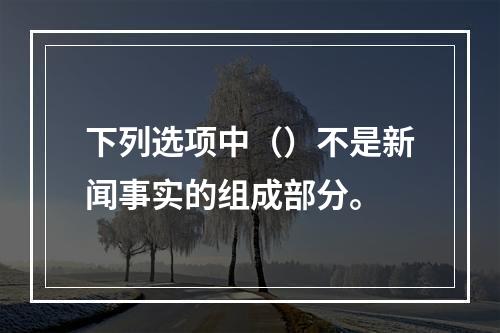 下列选项中（）不是新闻事实的组成部分。